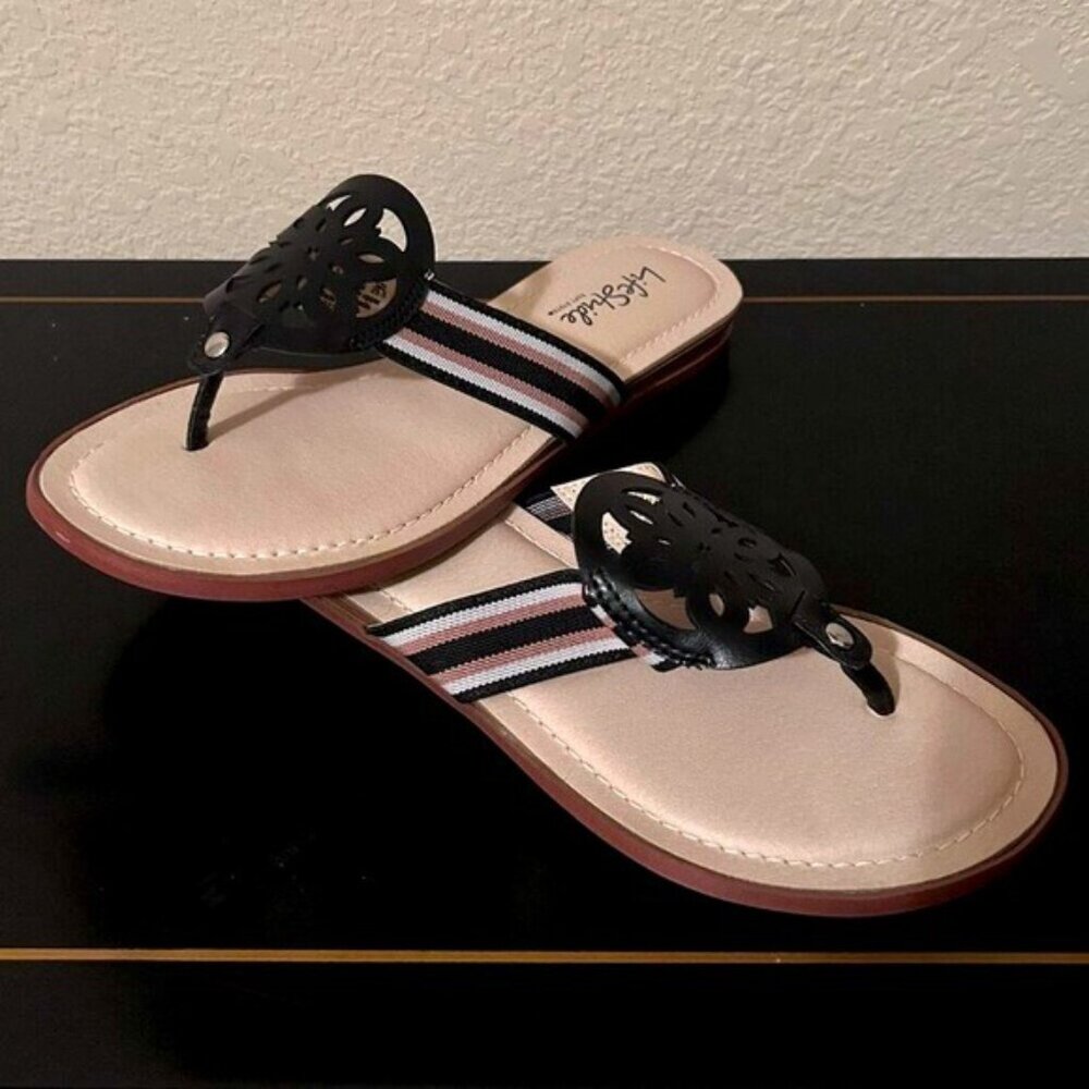 Women's Sandal Size 8 1/2  Black, Cream, Tan Made by Life Stride